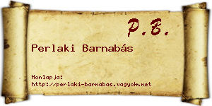 Perlaki Barnabás névjegykártya